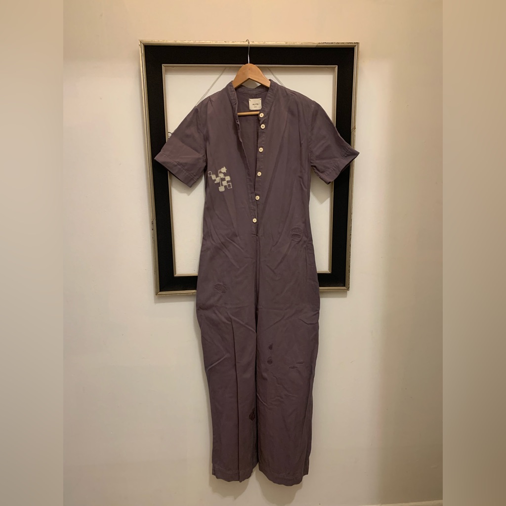 Purple Button-Up Jumpsuit